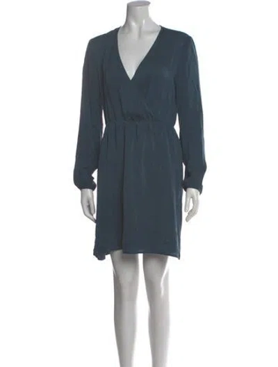 Pre-owned Theory Silk Mini Dress In Blue