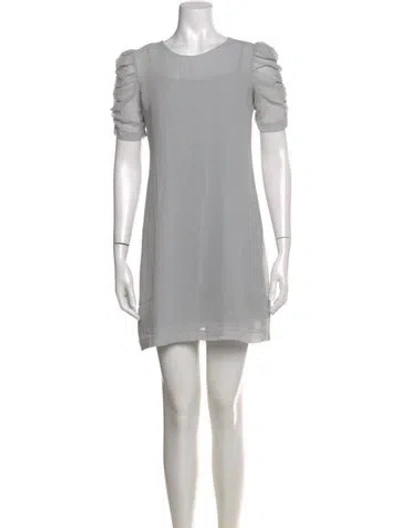Pre-owned Theory Silk Mini Dress In Blue