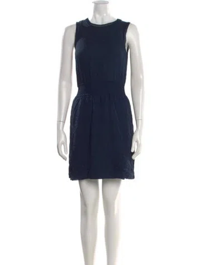 Pre-owned Theory Silk Mini Dress In Blue
