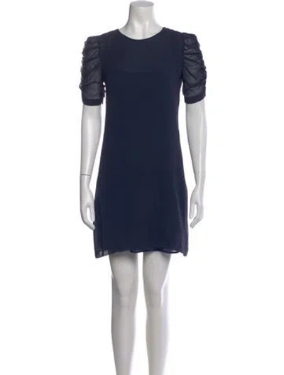 Pre-owned Theory Silk Mini Dress In Blue