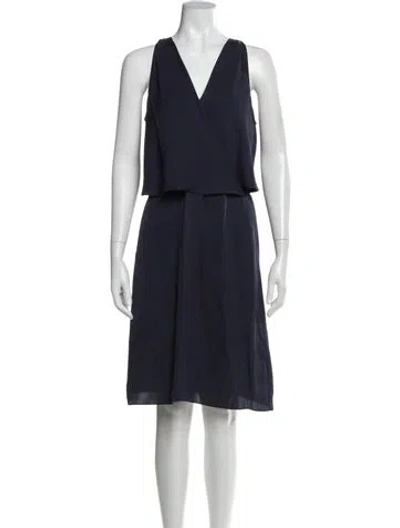 Pre-owned Theory Silk Mini Dress In Blue