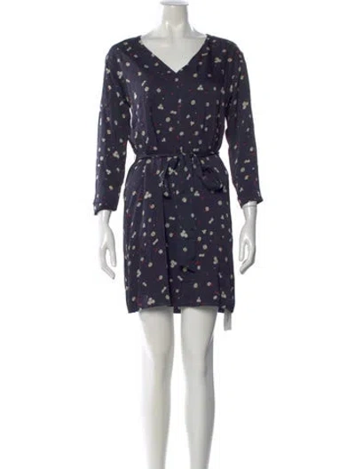 Pre-owned Theory Silk Mini Dress In Blue