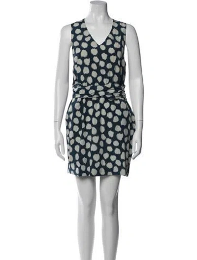 Pre-owned Theory Silk Mini Dress In Blue