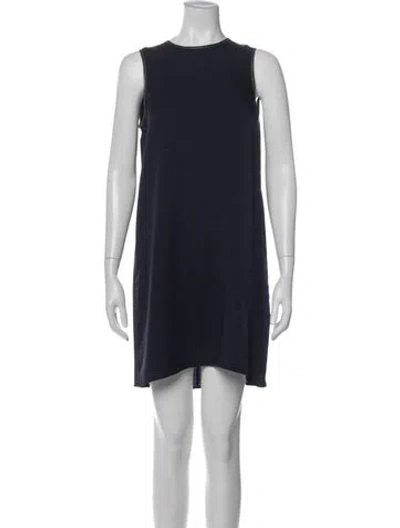 Pre-owned Theory Silk Mini Dress In Blue
