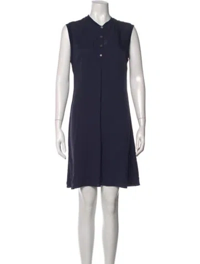 Pre-owned Theory Silk Mini Dress In Blue