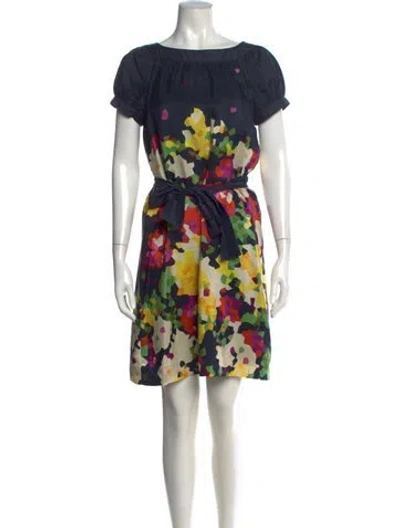 Pre-owned Theory Silk Mini Dress In Blue