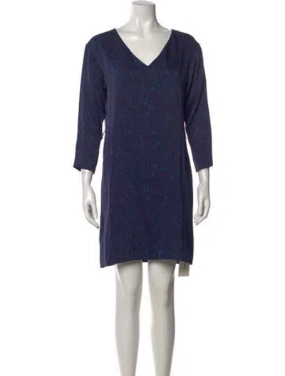 Pre-owned Theory Silk Mini Dress In Blue
