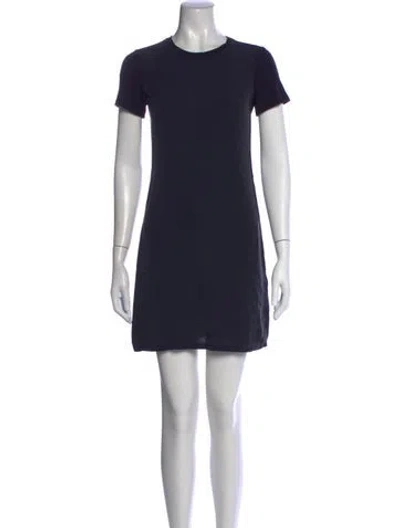 Pre-owned Theory Silk Mini Dress In Blue