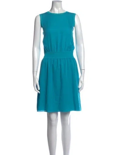 Pre-owned Theory Silk Mini Dress In Blue