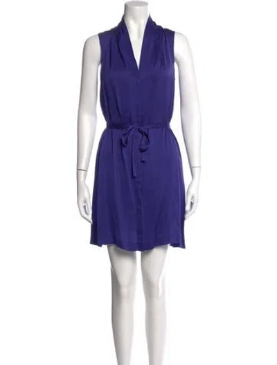Pre-owned Theory Silk Mini Dress In Blue