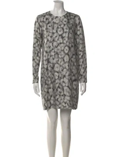 Pre-owned Theory Silk Mini Dress In Gray
