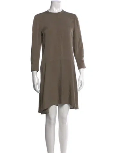 Pre-owned Theory Silk Mini Dress In Gray