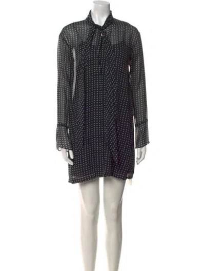 Pre-owned Theory Silk Mini Dress In Multi