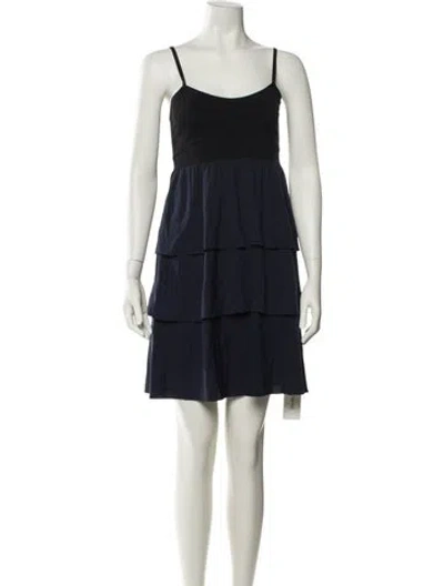 Pre-owned Theory Silk Mini Dress In Multi