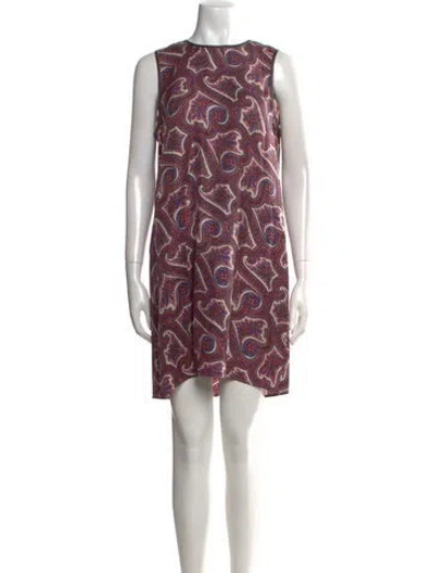 Pre-owned Theory Silk Mini Dress In Multi