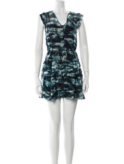 Pre-owned Theory Silk Mini Dress In Multi