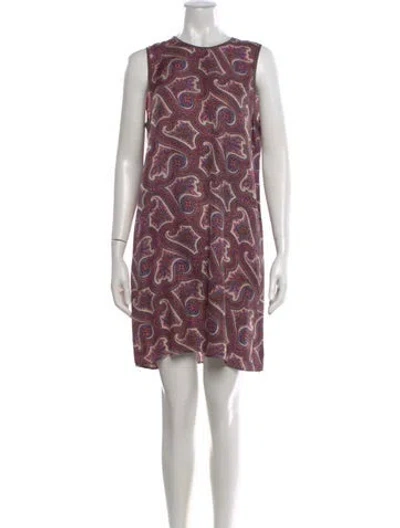 Pre-owned Theory Silk Mini Dress In Multi
