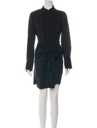 Pre-owned Theory Silk Mini Dress In Multi