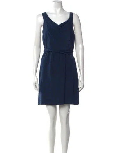 Pre-owned Theory Silk Mini Dress In Multi