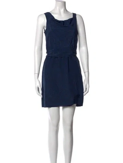Pre-owned Theory Silk Mini Dress In Multi