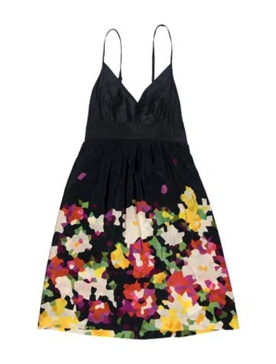 Pre-owned Theory Silk Mini Dress In Multi