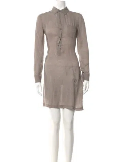 Pre-owned Theory Silk Mini Dress In Neutral