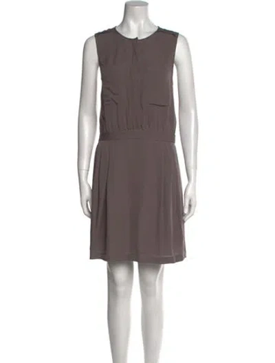 Pre-owned Theory Silk Mini Dress In Neutral