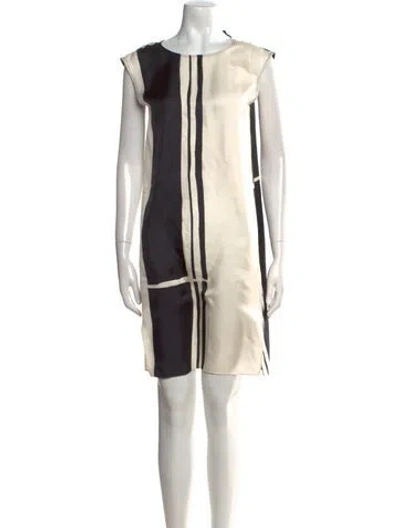 Pre-owned Theory Silk Mini Dress In Neutral