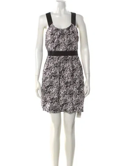 Pre-owned Theory Silk Mini Dress In Neutral