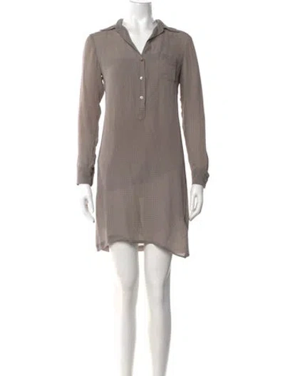 Pre-owned Theory Silk Mini Dress In Neutral
