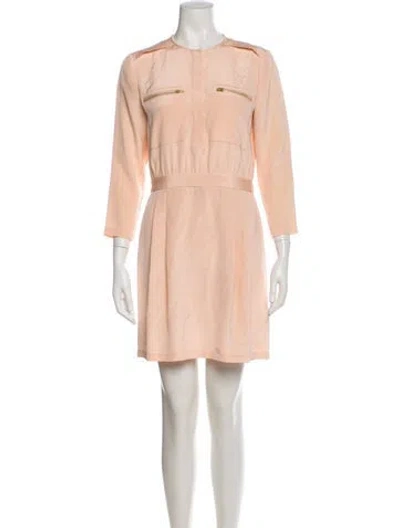 Pre-owned Theory Silk Mini Dress In Neutral