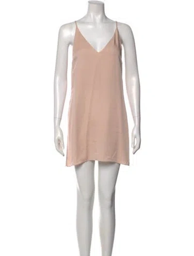 Pre-owned Theory Silk Mini Dress In Neutral