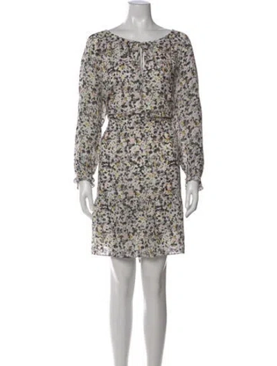 Pre-owned Theory Silk Mini Dress In Neutral