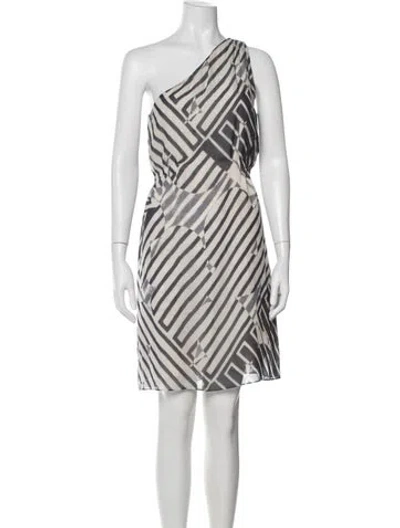 Pre-owned Theory Silk Mini Dress In Neutral