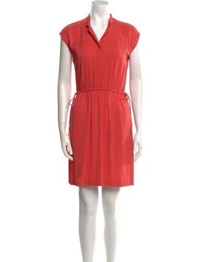 Pre-owned Theory Silk Mini Dress In Orange