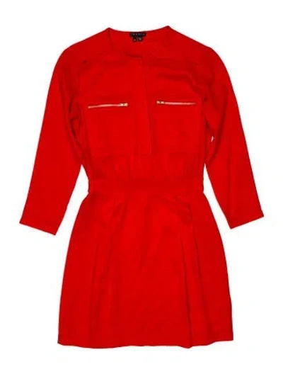 Pre-owned Theory Silk Mini Dress In Orange