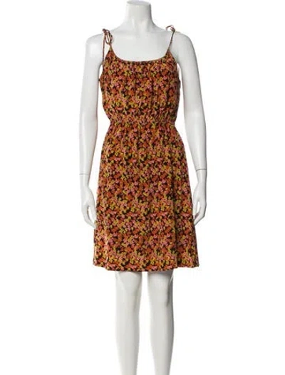 Pre-owned Theory Silk Mini Dress In Orange