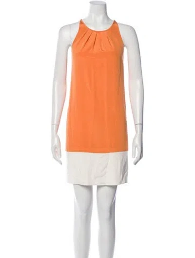 Pre-owned Theory Silk Mini Dress In Orange