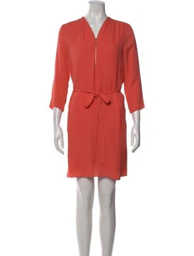 Pre-owned Theory Silk Mini Dress In Orange