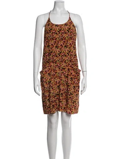 Pre-owned Theory Silk Mini Dress In Orange