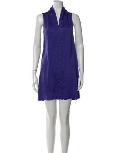 Pre-owned Theory Silk Mini Dress In Purple