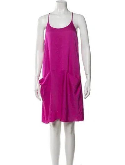 Pre-owned Theory Silk Mini Dress In Purple