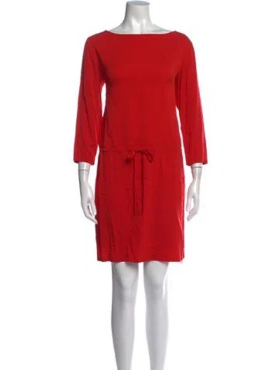 Pre-owned Theory Silk Mini Dress In Red