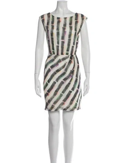 Pre-owned Theory Silk Mini Dress In White