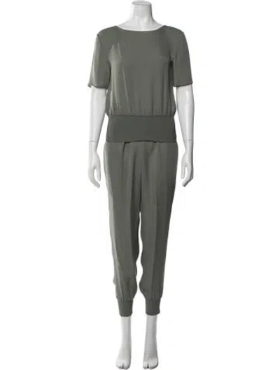Pre-owned Theory Silk Pant Set In Green