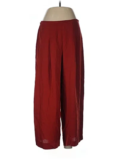 Pre-owned Theory Silk Pants In Red