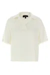 Theory Collared Silk Polo Shirt With Short Sleeves In Neutral