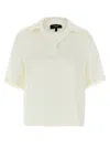 Theory Collared Silk Polo Shirt With Short Sleeves In White