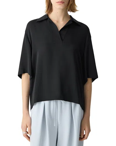 THEORY SILK POLO TOP