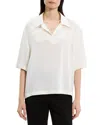 Theory Silk Polo Top In White